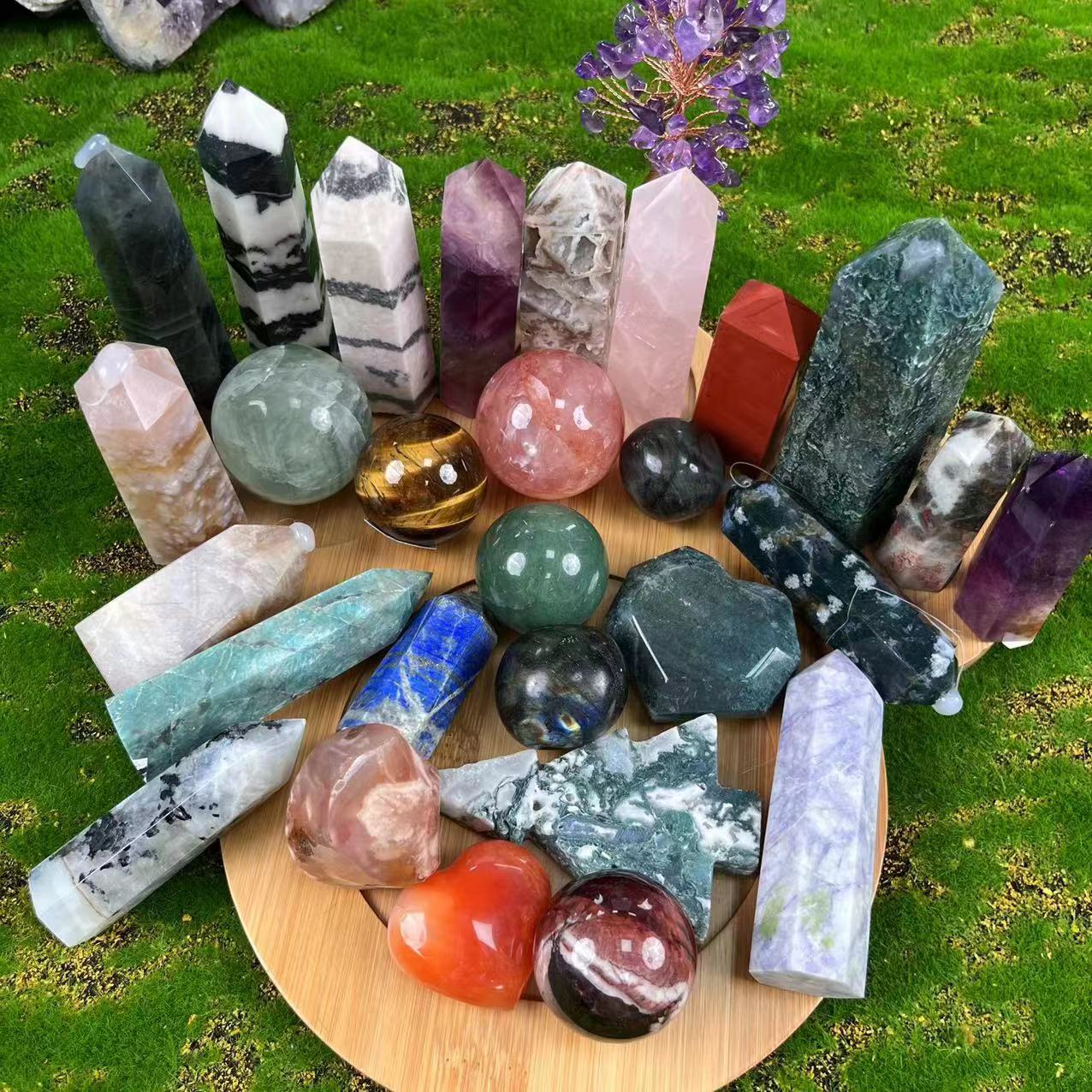 [crystal crystal love love]60% OFF Fnorant  Crystal Party! crystal quartz/jasper/marble/jade/tourmaline/obsidian with tower/sphere/carving/cube shape/handcraft