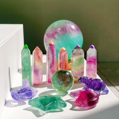 【Buy 1 get 1 carving】 Las vegas crystal box quartz/jasper/marble/jade/tourmaline/obsidian with tower/sphere/carving/cube shape